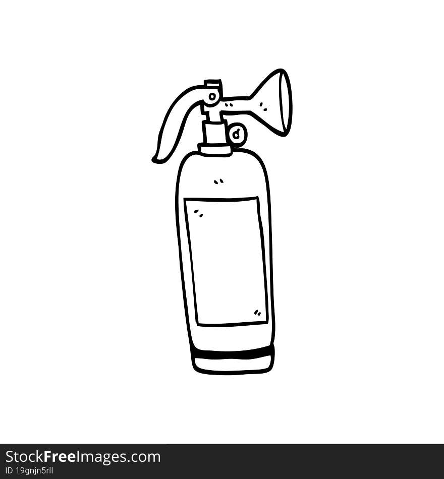 line drawing cartoon fire extinguisher