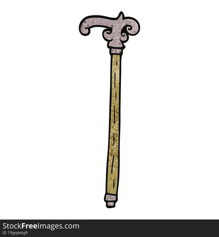 Cartoon Doodle Walking Stick