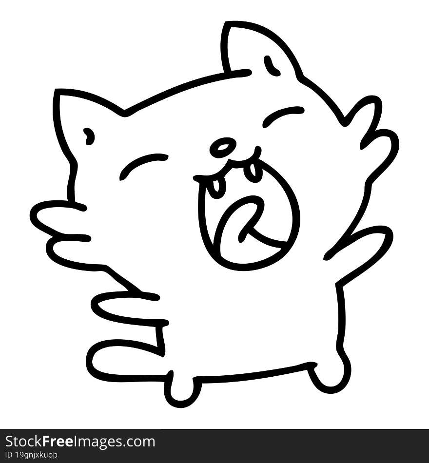 happy cartoon cat singing