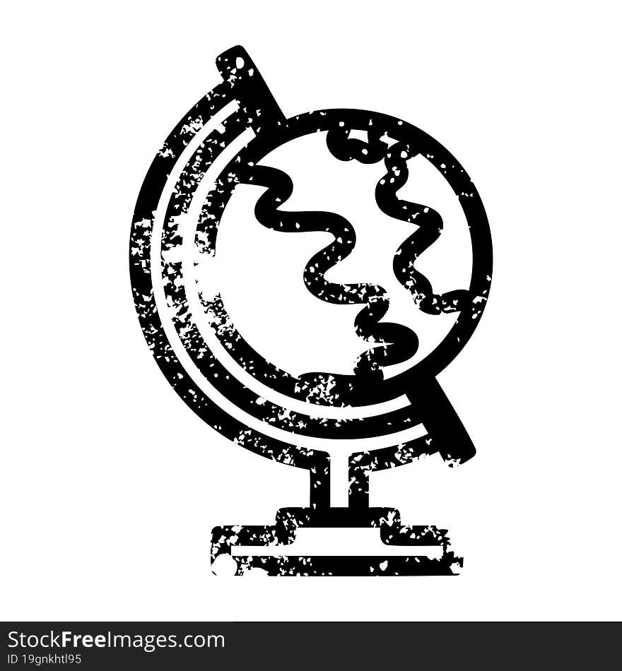 globe map distressed icon symbol