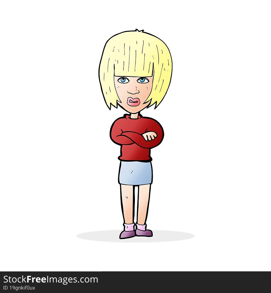 cartoon annoyed woman