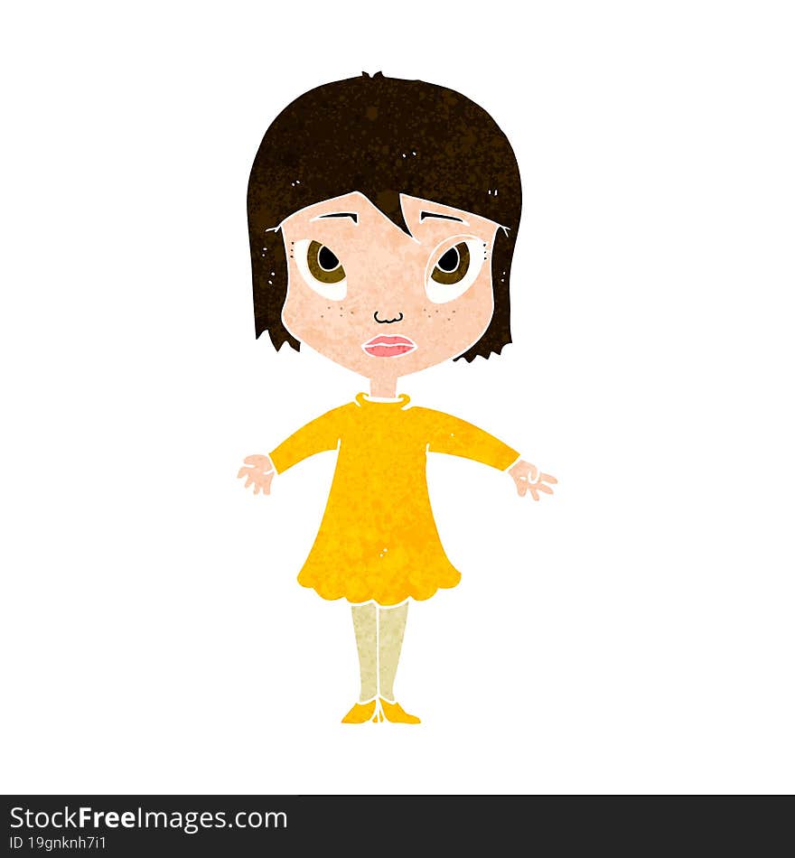 Cartoon Girl In Dress