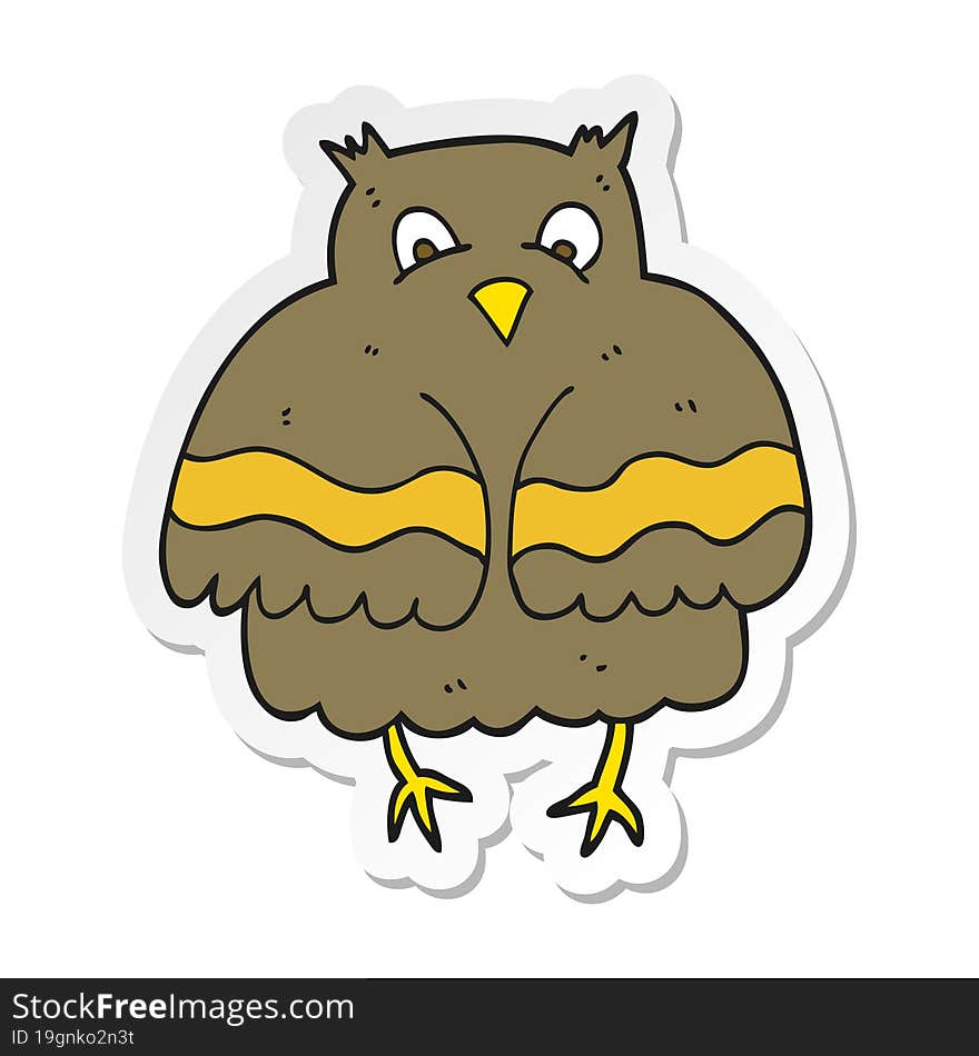 sticker of a cartoon owl