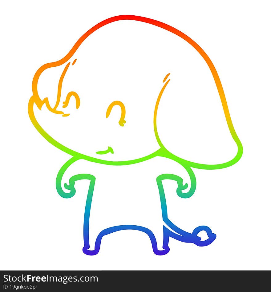 rainbow gradient line drawing of a cartoon illustration