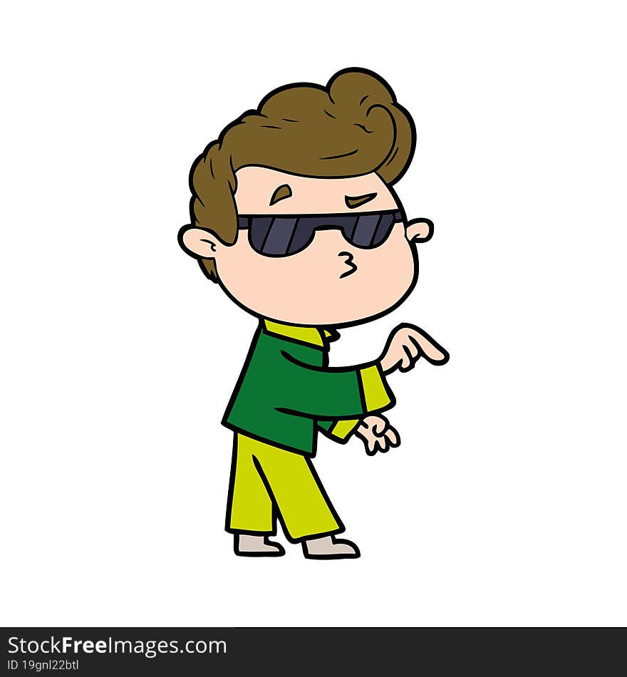 cartoon cool guy. cartoon cool guy