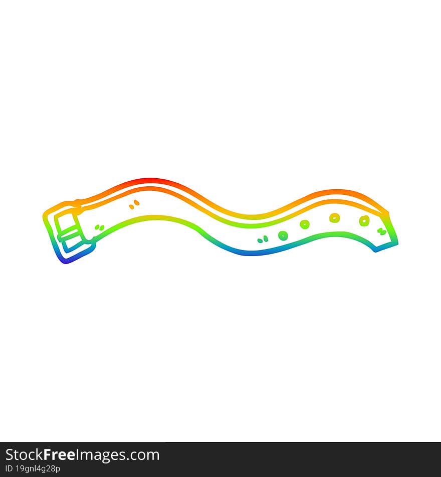 rainbow gradient line drawing cartoon belt