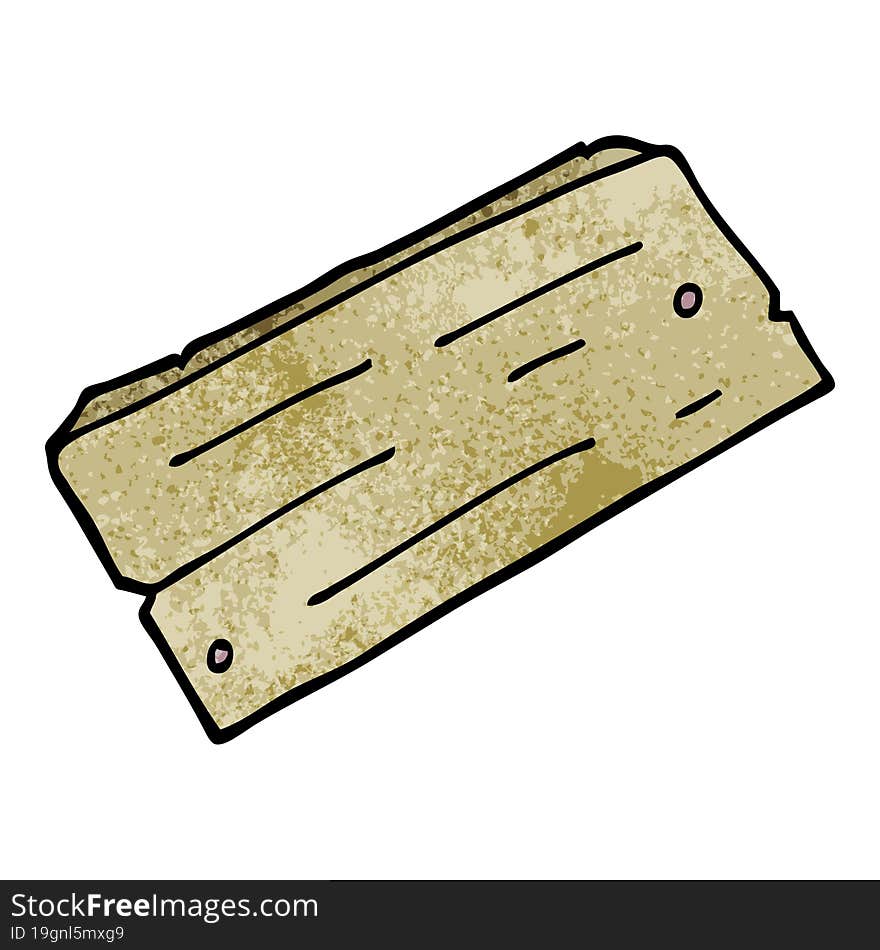 cartoon doodle plank of wood