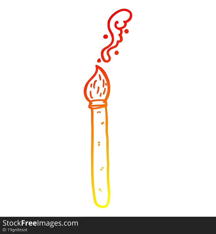 warm gradient line drawing cartoon paint brush