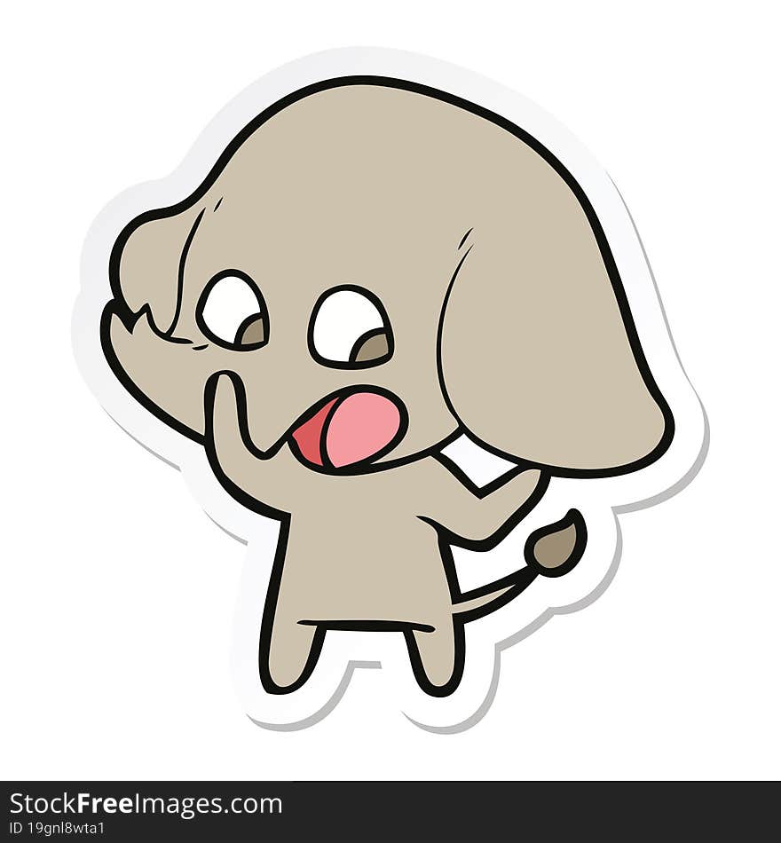 sticker of a cute cartoon elephant