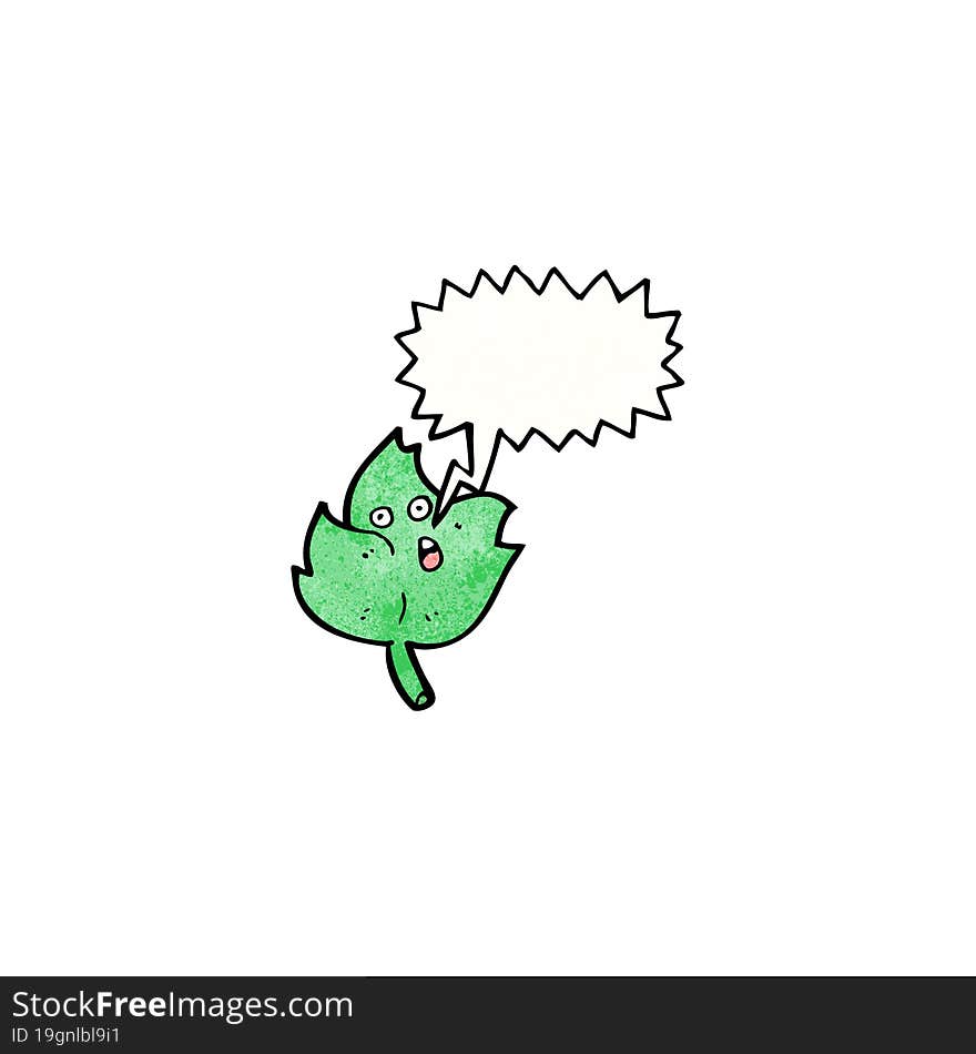 Cartoon Leaf With Speech Bubble