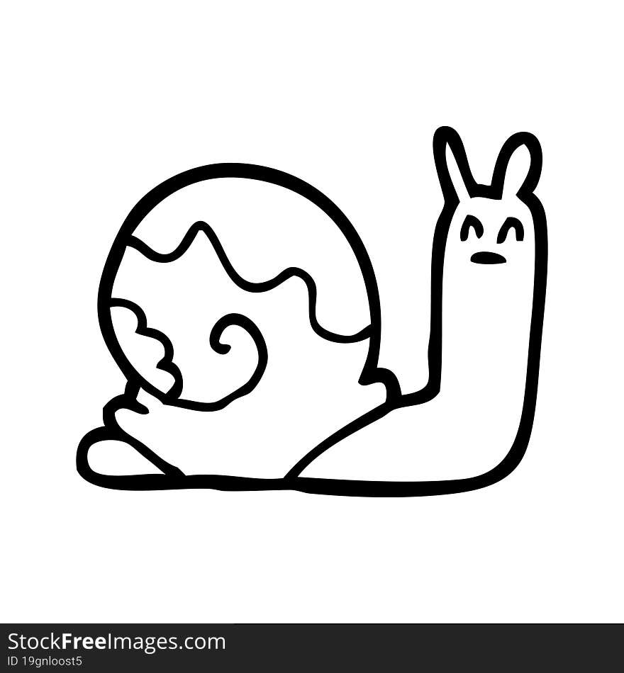 line drawing cartoon snail