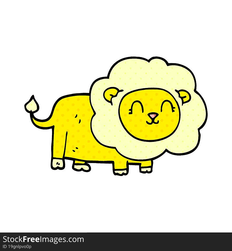 cartoon doodle happy lion