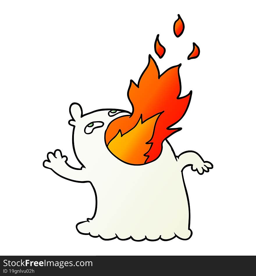 cartoon fire breathing ghost. cartoon fire breathing ghost