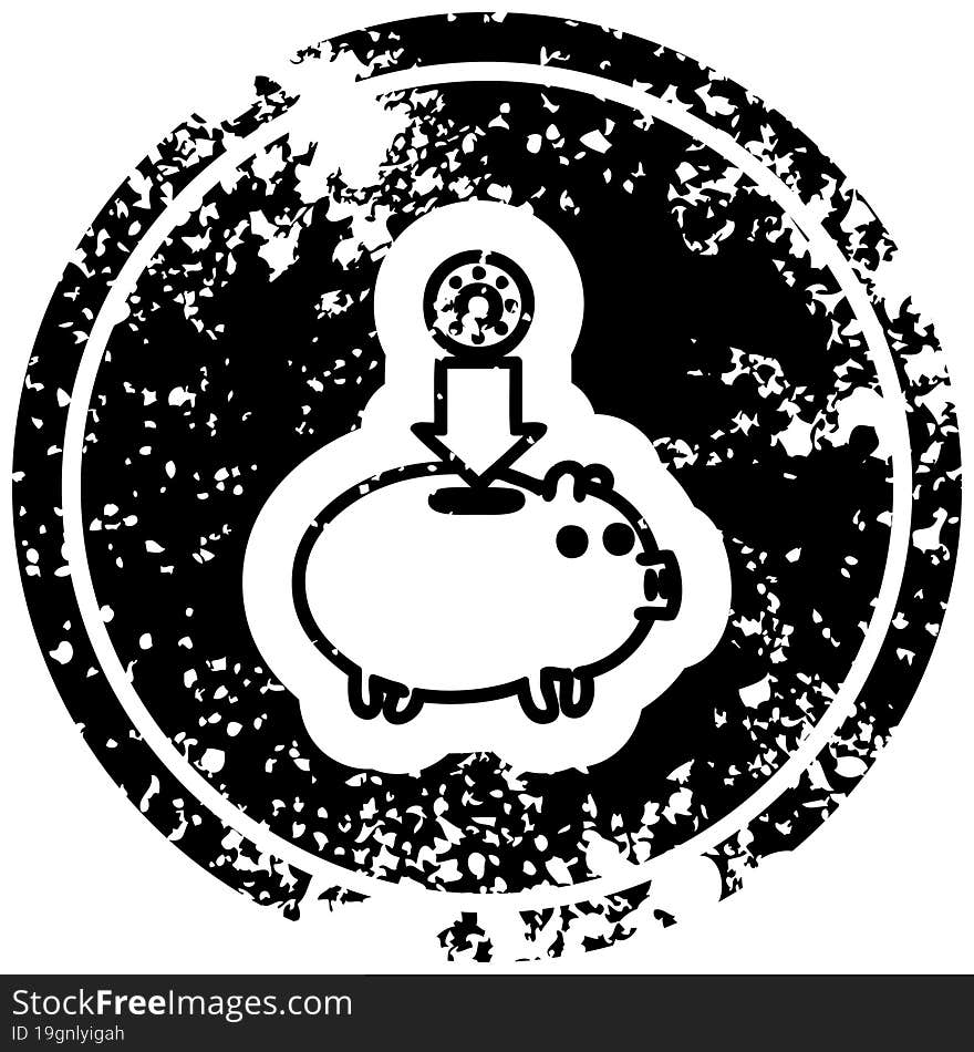 Piggy Bank Distressed Icon