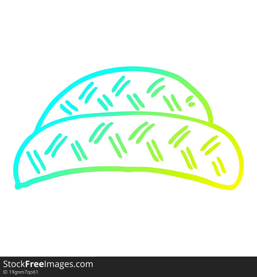 cold gradient line drawing of a cartoon hat