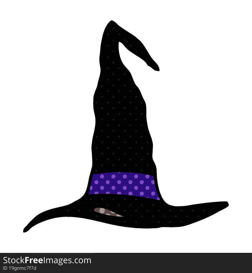 cartoon doodle witch hat