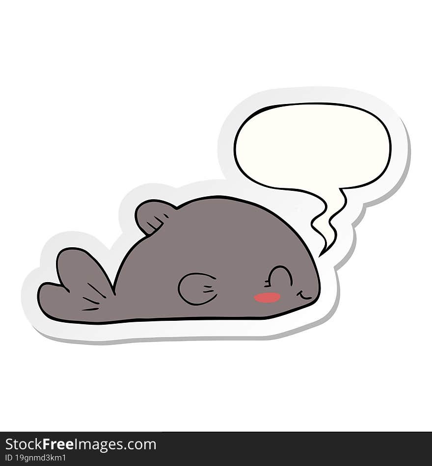 Cartoon Fish And Speech Bubble Sticker