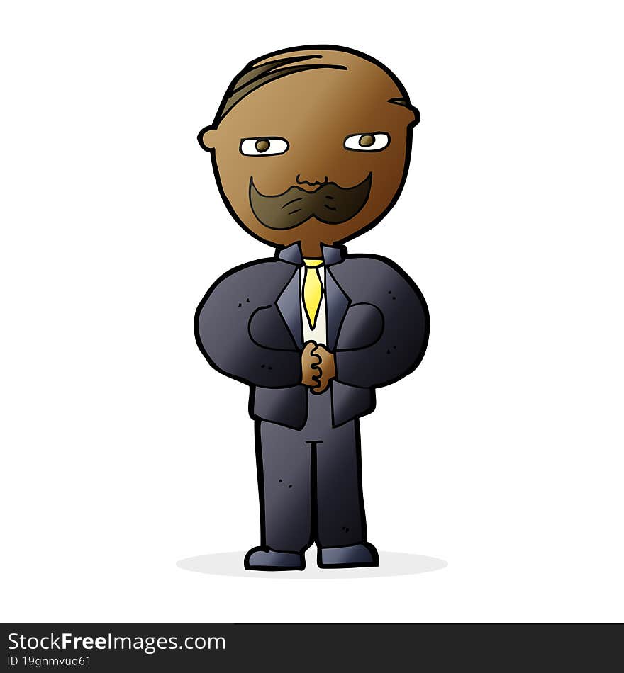 cartoon old man with mustache