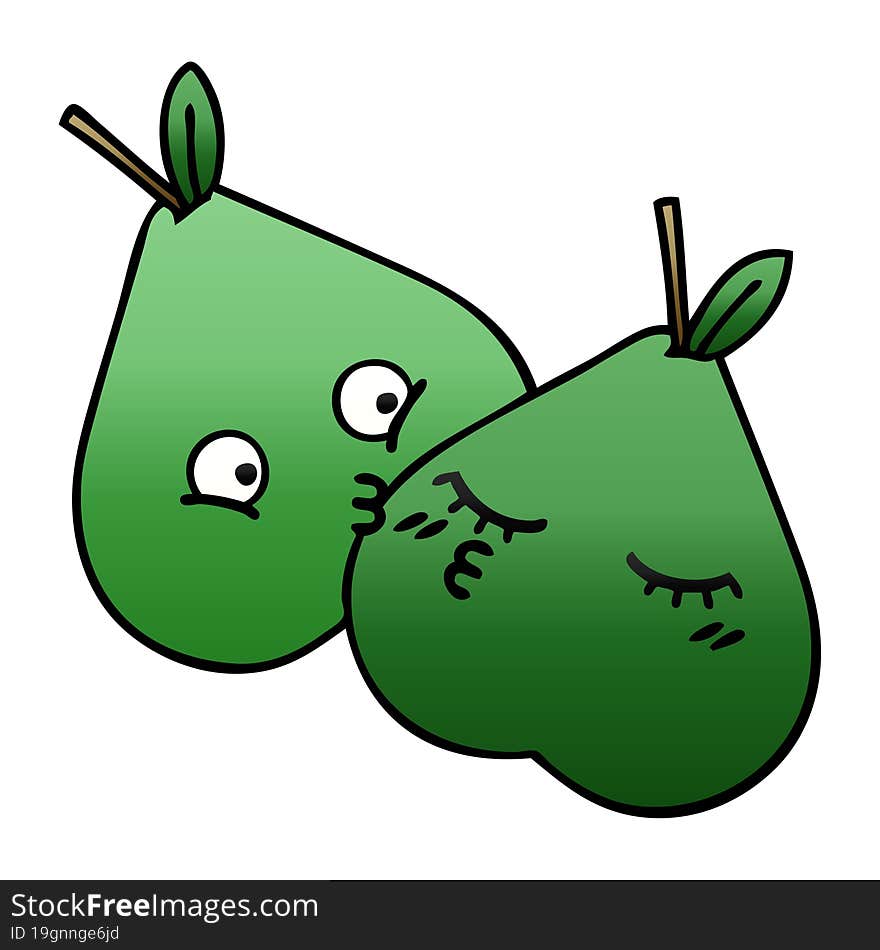 gradient shaded cartoon pears