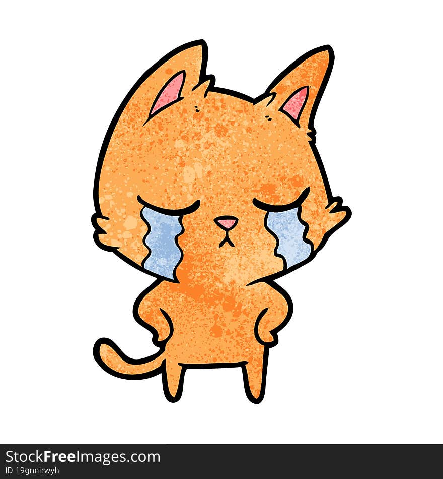 crying cartoon cat. crying cartoon cat