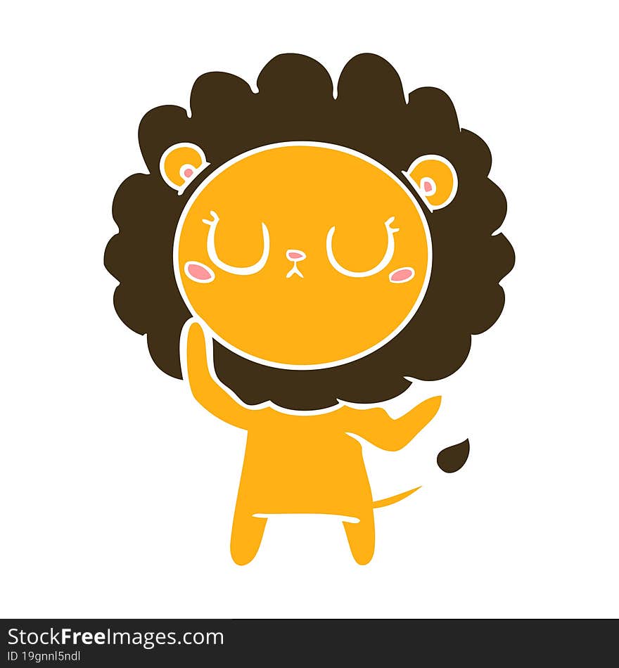 flat color style cartoon lion