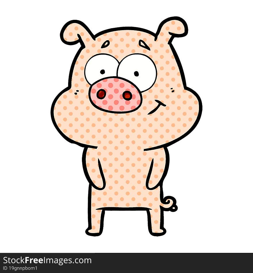 happy cartoon pig. happy cartoon pig