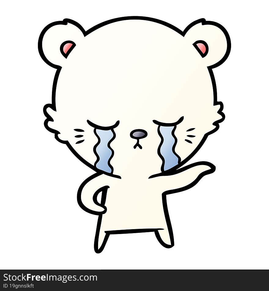 crying cartoon polarbear. crying cartoon polarbear