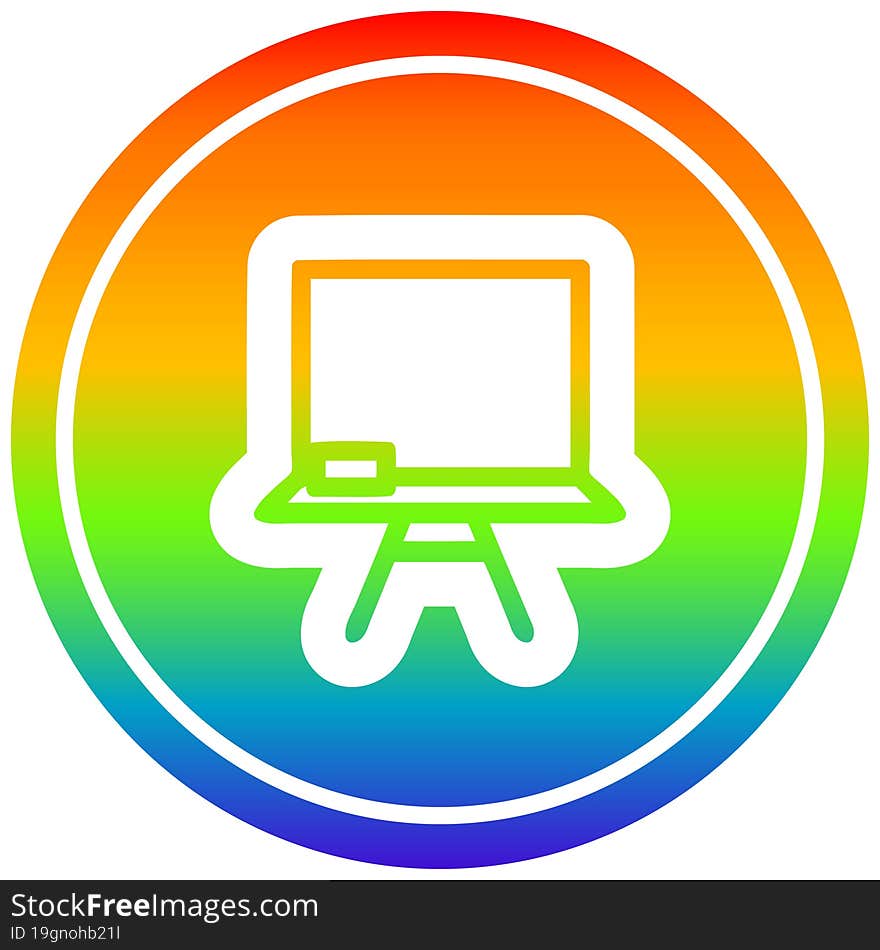 school blackboard circular in rainbow spectrum