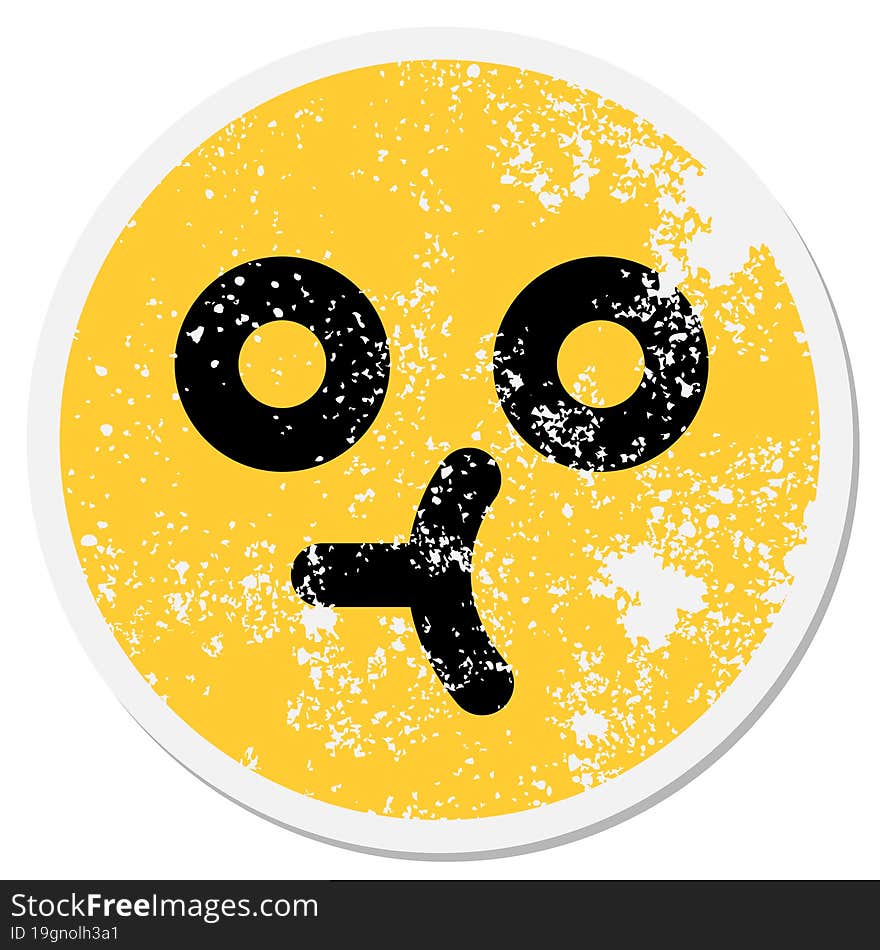 blank eyed consideration face circular sticker