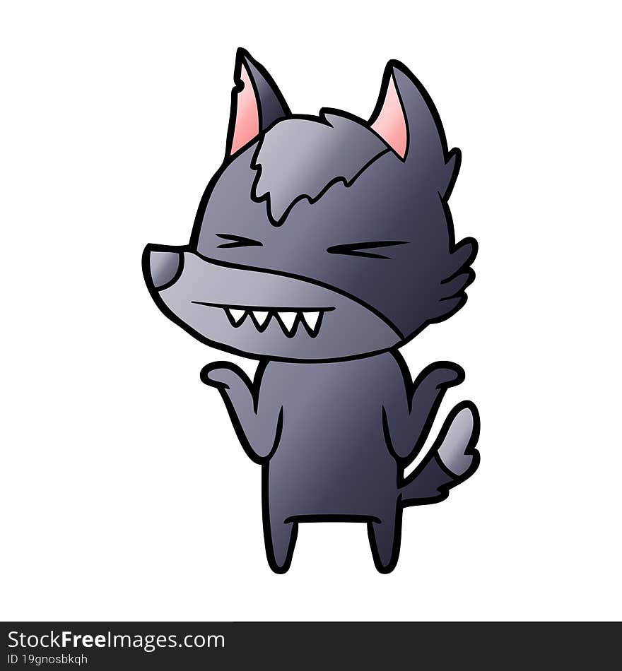 angry wolf cartoon. angry wolf cartoon