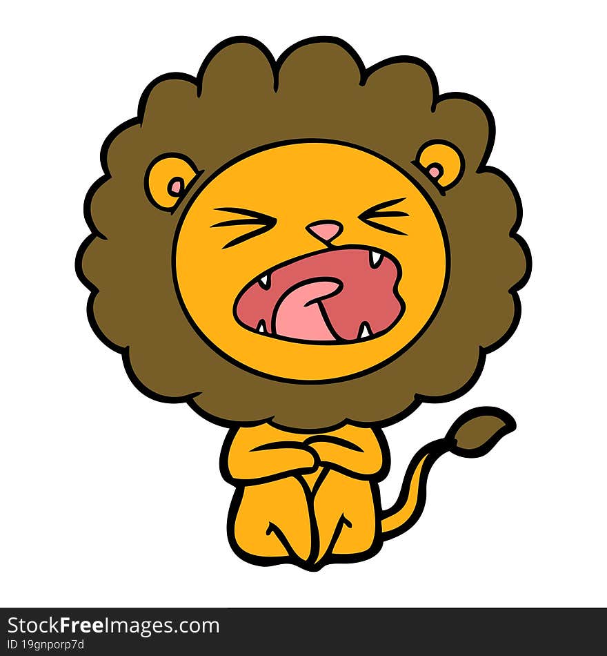 cartoon angry lion. cartoon angry lion