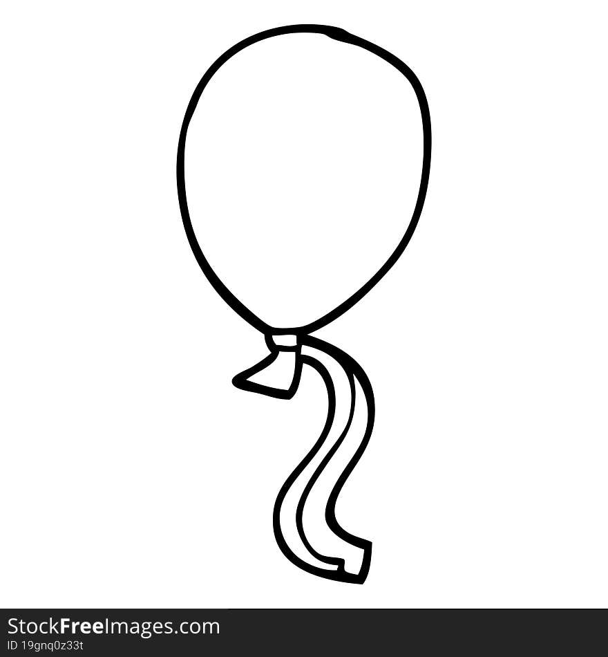 line drawing cartoon red balloon