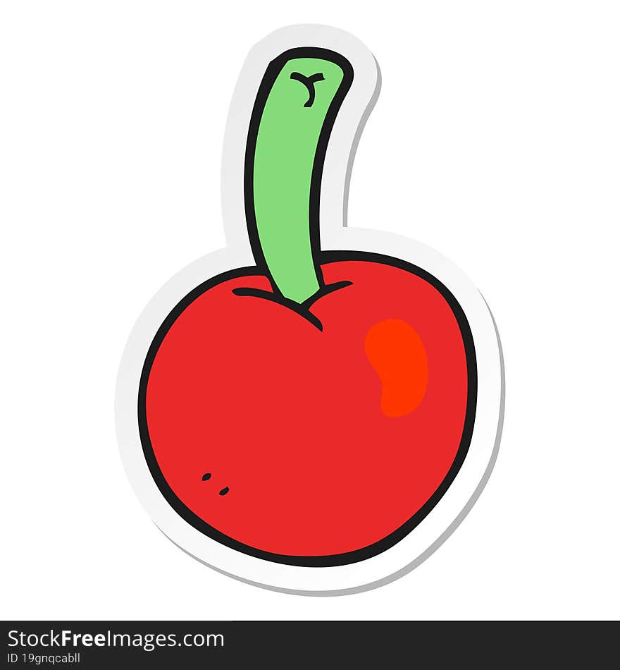 sticker of a cartoon cherry