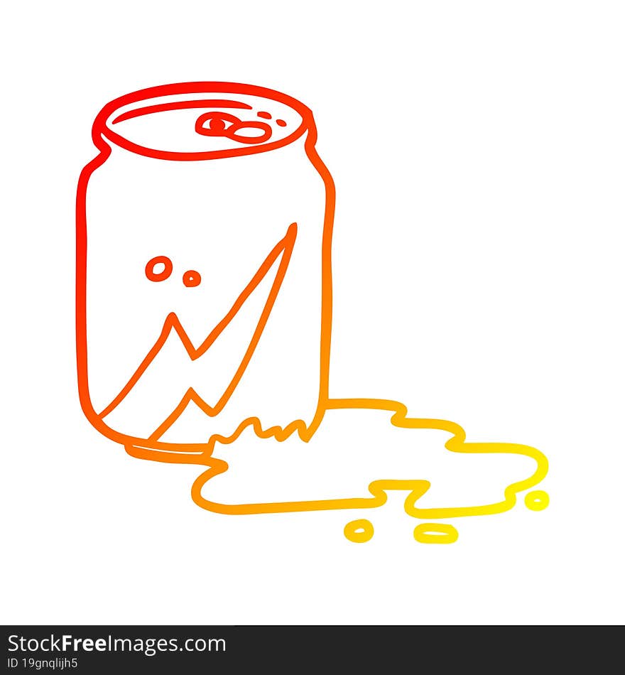 warm gradient line drawing of a can of soda