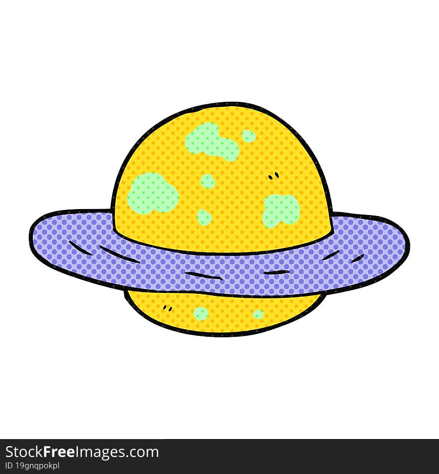 freehand drawn cartoon planet