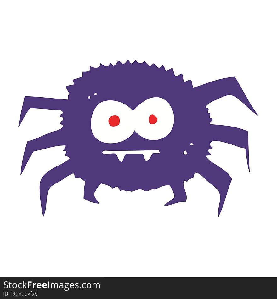 flat color illustration of spider. flat color illustration of spider