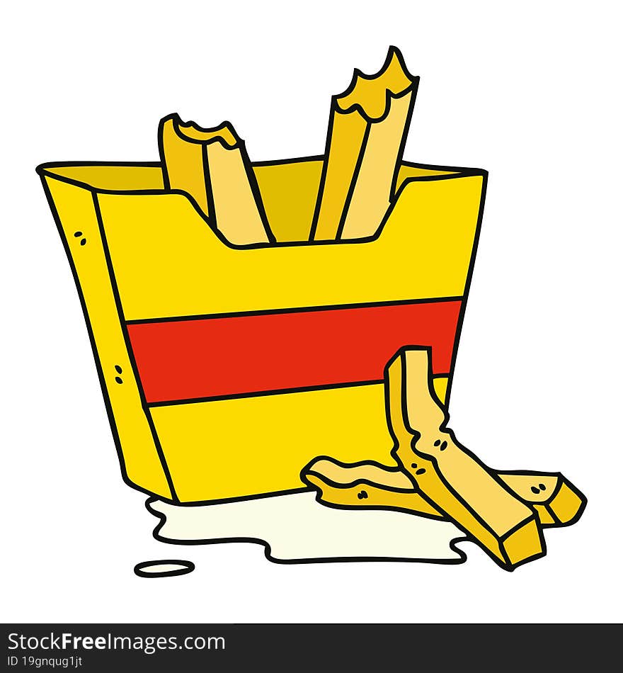 quirky hand drawn cartoon french fries