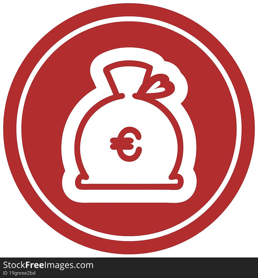 money sack circular icon