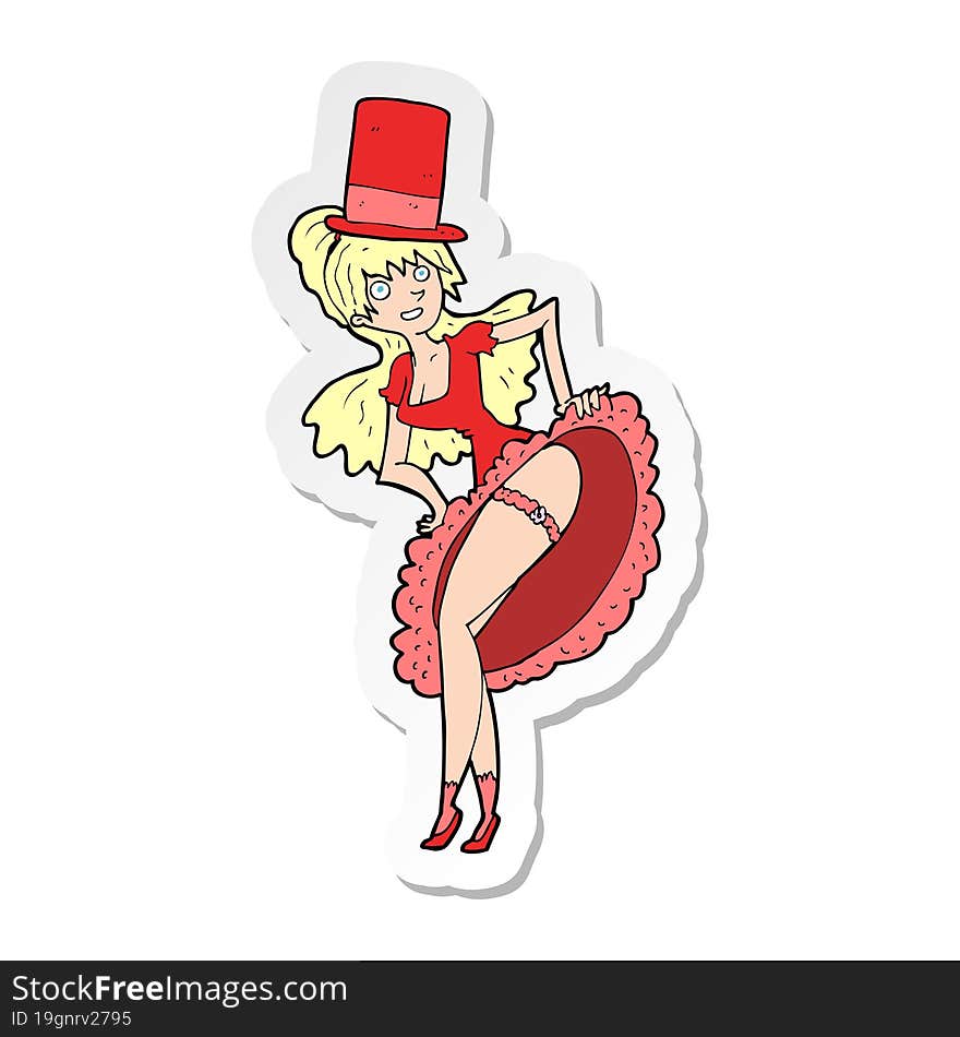 sticker of a cartoon dancer woman