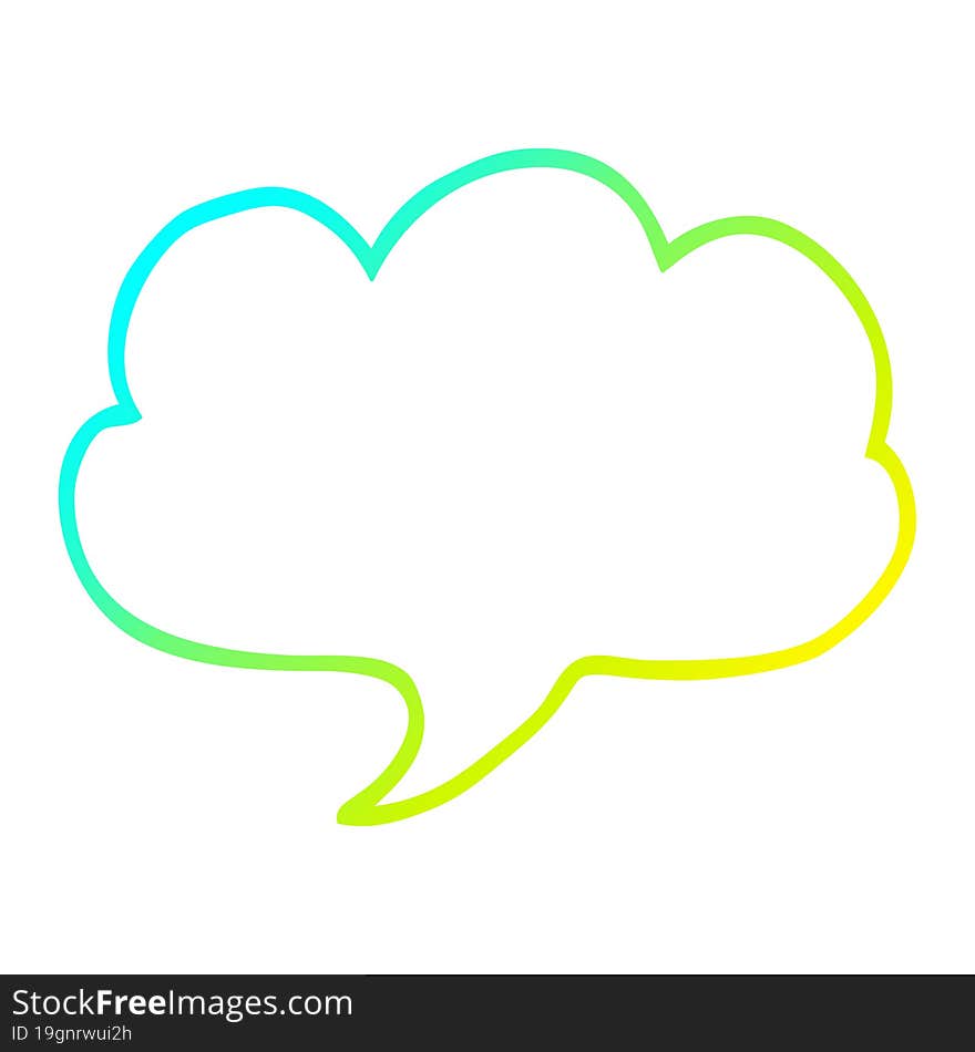 cold gradient line drawing cartoon expression bubble