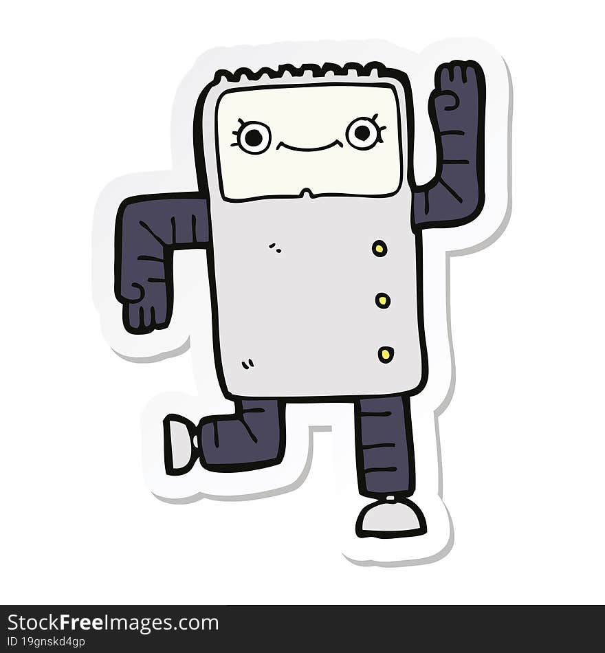 sticker of a cartoon robot