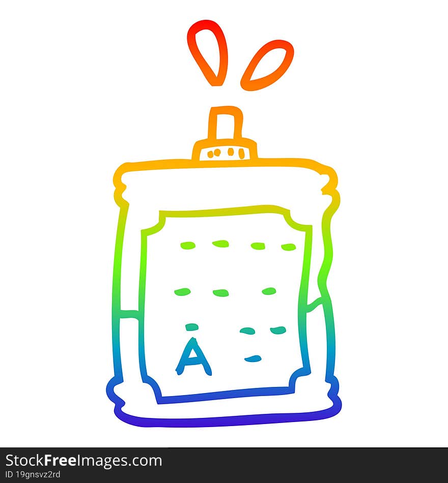 rainbow gradient line drawing of a cartoon blood bags