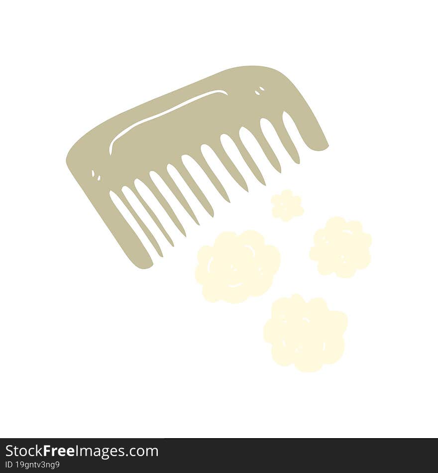 flat color illustration of a cartoon comb