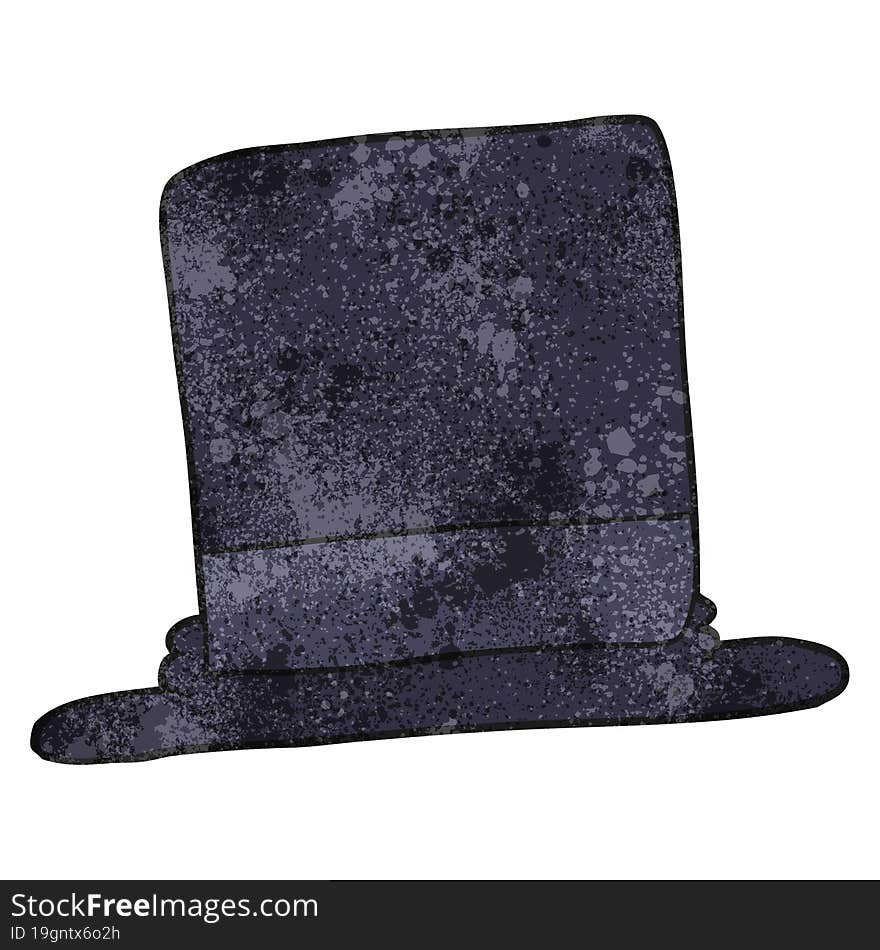 freehand textured cartoon top hat