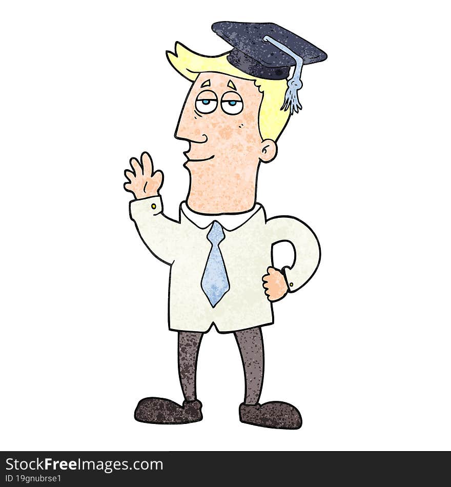 Textured Cartoon Graduate