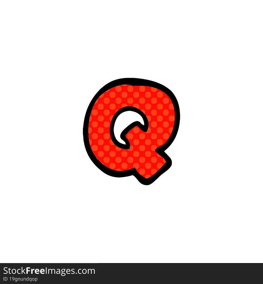 cartoon doodle letter q