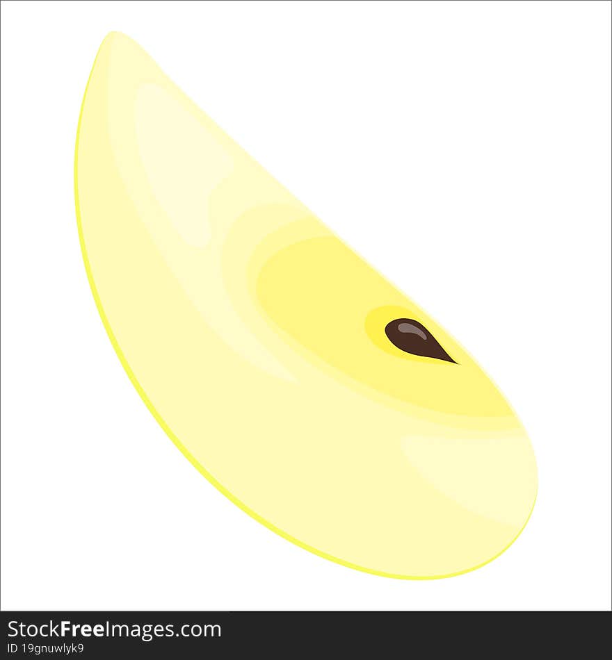 Apple slice icon on white background. Vector illustration