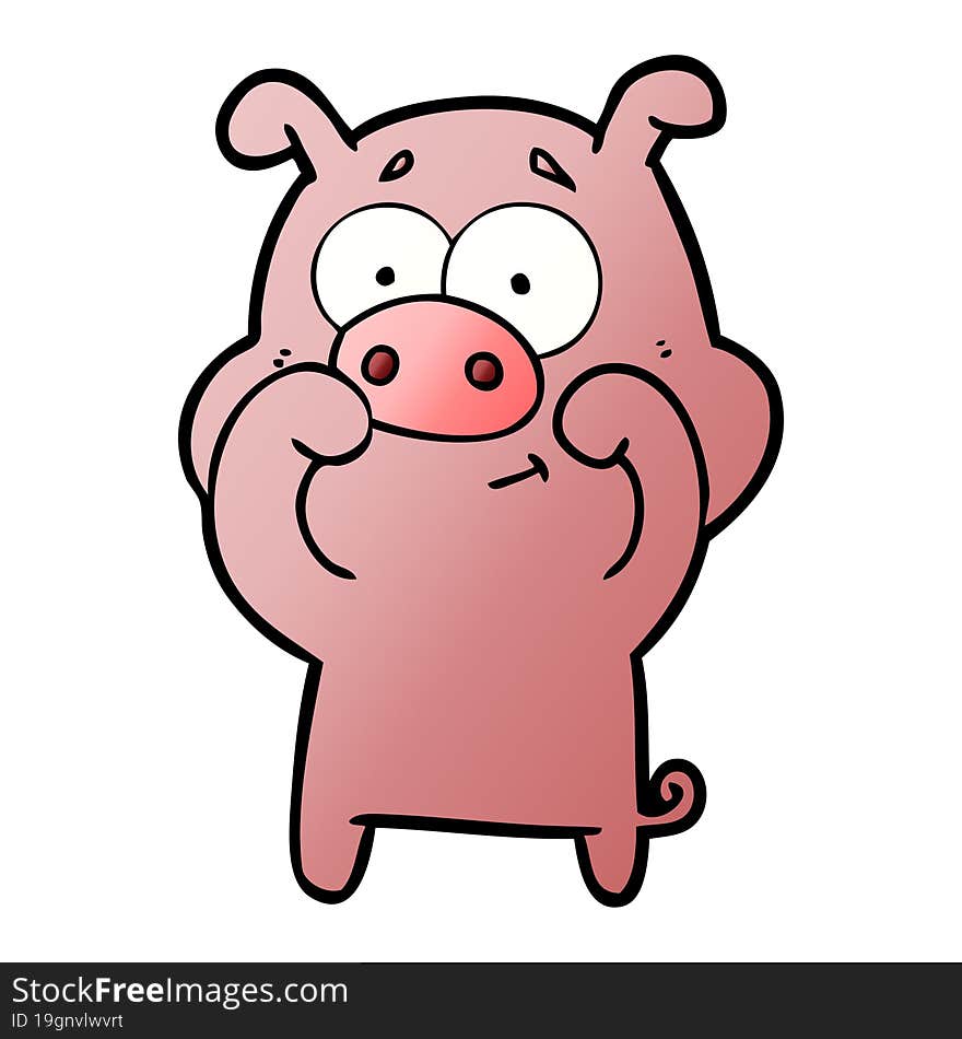 happy cartoon pig. happy cartoon pig