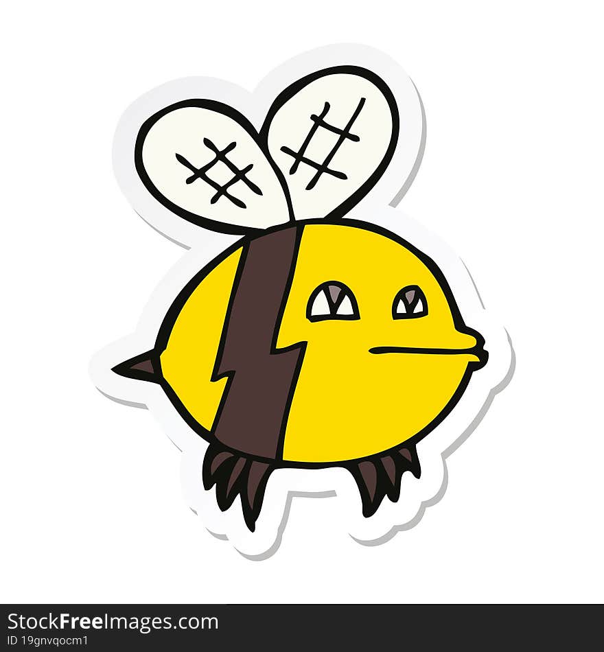 sticker of a cartoon bee