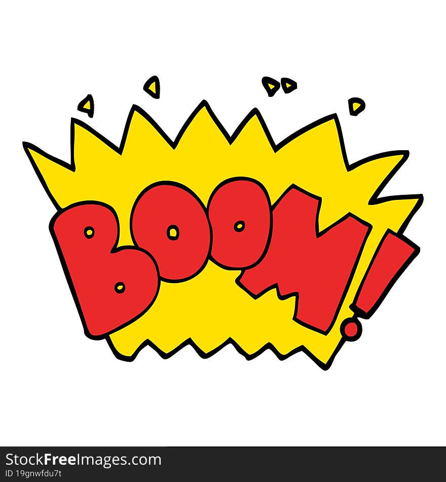 hand drawn doodle style cartoon word boom